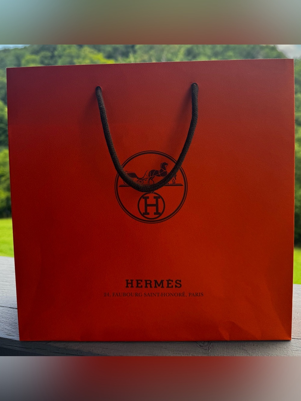 Hermès Orange Shopping Bag Authentic Boutique Gift Bag Medium Size Collectible